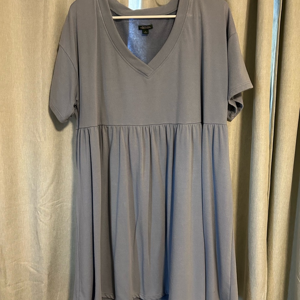 Wild Fable Blue V-Neck Midi Dress